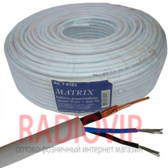 картинка Кабель 2C2V(0,87Сu/48x0.12Cu)+ 2x0,75TCu, диам.-5,6мм, белый от интернет магазина Radiovip