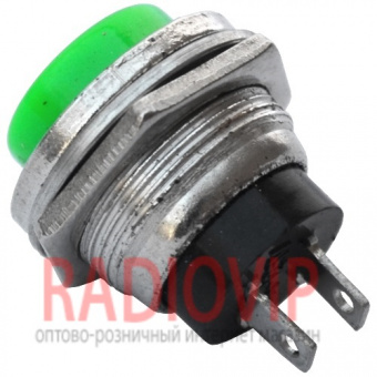 картинка Кнопка большая PBS-26B без фиксации OFF-(ON), 2pin, 2А 250V, зелёная от интернет магазина Radiovip