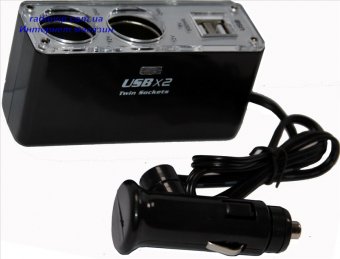 картинка Разветвитель автоприкуриват. шт.прикур.- 2гн.прикур.+2гн. USB от интернет магазина Radiovip