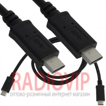 картинка Шнур шт.USB type C - шт.USB type C, v.3.0, 1м. чёрный от интернет магазина Radiovip