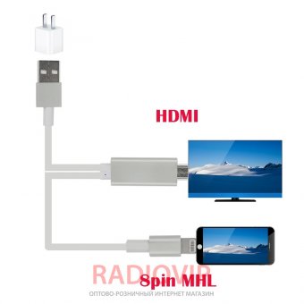 картинка Конвертер iPhone 5 в HDMI от интернет магазина Radiovip