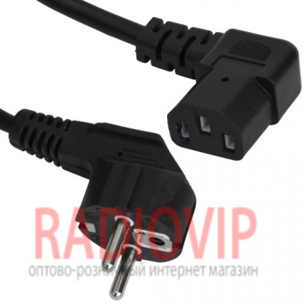 картинка Кабель питания длина 1.8m 3x0,75mm, 220V с прямым уголом от интернет магазина Radiovip