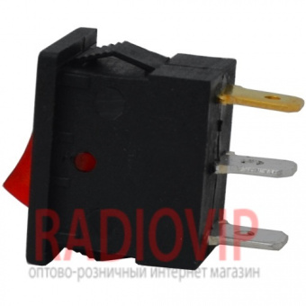 картинка Переключатель с подcветкой, красный, on-of, 3pin, 6,5A от интернет магазина Radiovip
