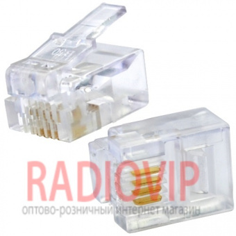 картинка Штекер телефонный 6р4с (RJ-11) от интернет магазина Radiovip
