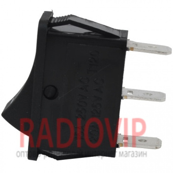 картинка Переключатель узкий RS-103-16C ON-OFF-ON, 3pin, 15A, 220V, черный от интернет магазина Radiovip
