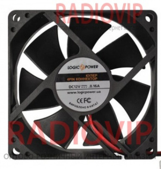 картинка Вентилятор корпусной LogicPower F9NB, 3pin (питание), цвет-черный, DC1 от интернет магазина Radiovip