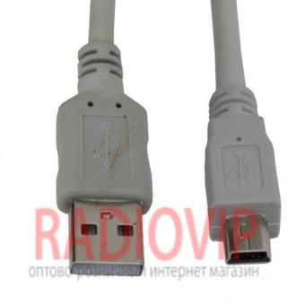 картинка Шнур шт.USB А -шт.mini USB 5pin v2.0, диам.-3,5мм. 1.5м. от интернет магазина Radiovip