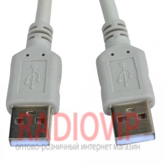 картинка Шнур USB (шт.A- шт.А), version 2,0, диам.-4.5мм, 2м., серый от интернет магазина Radiovip