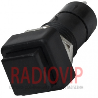 картинка Кнопка средняя квадр. PBS-12А с фиксацией ON-OFF, 2pin, 1А 250V, чёрная от интернет магазина Radiovip