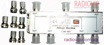 картинка Splitter 6 way  EUROSKY  в короб. + F разъемы от интернет магазина Radiovip