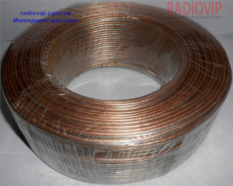 картинка Кабель акуст. 2х105\0,16CU (2,1мм) OD:4,5x9,0мм прозр.100м от интернет магазина Radiovip
