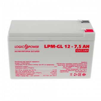 картинка Аккумулятор гелевый  LP-GL 12V 7,5AH от интернет магазина Radiovip