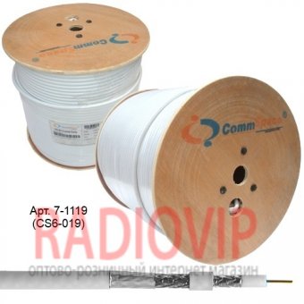картинка Кабель RG-6 (F660 Tri-Shield), 2фольги+экран, диам-7,1мм, белый, 305м от интернет магазина Radiovip