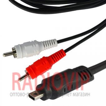 картинка Шнур 2шт.RCA -шт.mini USB 8pin(плоский), с фильт., 1.5м. от интернет магазина Radiovip