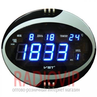 Часы сетевые 770 Т-5 синие, пульт Д/У