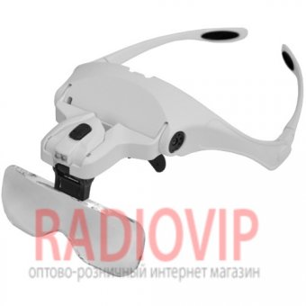 картинка Лупа-очки бинокулярная NO.9892B2 c Led подсветкой, 1Х 1.5X 2X 2.5X 3.5 от интернет магазина Radiovip