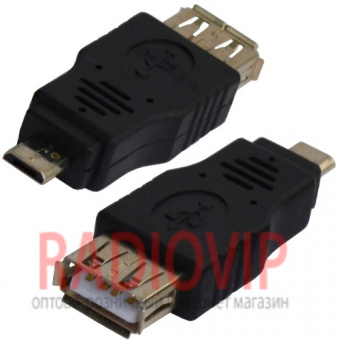 картинка Переходник гнездо USB A- шт.micro USB от интернет магазина Radiovip
