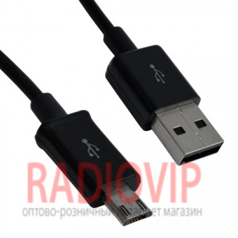 картинка Шнур шт.USB А -шт.miсro USB (Samsung), long pin, 1м, чёрный от интернет магазина Radiovip