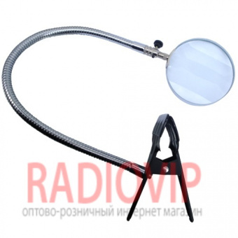 картинка Увеличительное стекло с прищепкой на гибком  держателе MG15120 2,5 кр.увелич. d-100мм от интернет магазина Radiovip