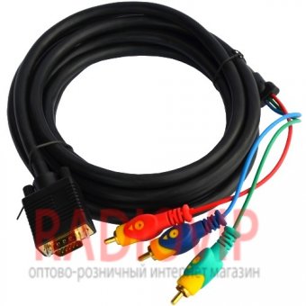 картинка Шнур шт. DVI 15pin-3шт .RCA 1.45м от интернет магазина Radiovip
