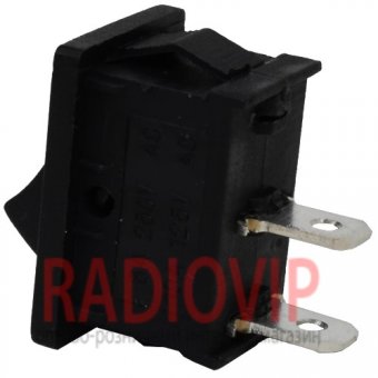 картинка Переключатель on-of, черный, 2pin, 6A от интернет магазина Radiovip