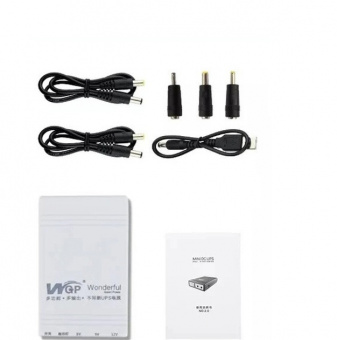 картинка Бесперебойник для роутера Mini UPS WGP, Powerbank на 10400Mah, Выходы USB, DC 9V, 12V. ИБП для Роутеров от интернет магазина Radiovip