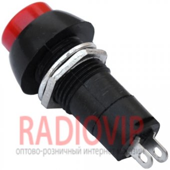 картинка Кнопка средняя PBS-11В без фиксации OFF-(ON), 2pin, 1А 250V, красная от интернет магазина Radiovip