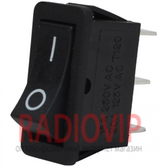 картинка Переключатель узкий RS-102-16C ON-ON, 3pin, 15A, 220V, черный от интернет магазина Radiovip