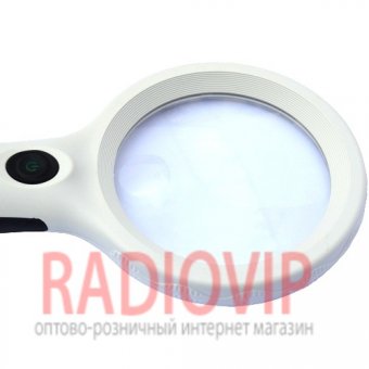 картинка Лупа ручная NO.9558 круглая с подсветкой +UV, 2,5Х диам-90мм от интернет магазина Radiovip