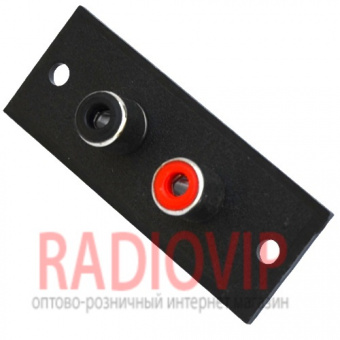 картинка Гнездо RCA х2 монтажное на панели, прямоугольное от интернет магазина Radiovip