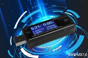 картинка USB тестер KWS-MX16 тока,напряжения,мощности и заряда от интернет магазина Radiovip