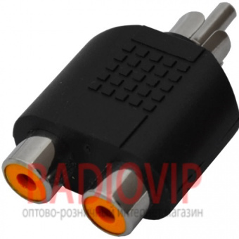картинка Переходник шт.RCA- 2Гн.RCA, корпус пластик от интернет магазина Radiovip