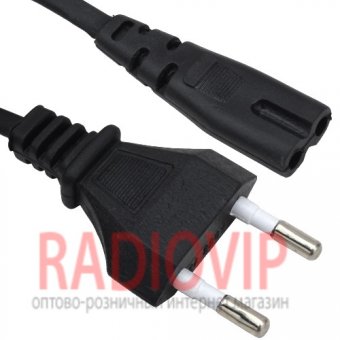 картинка Шнур сетевой  чёрный 1,8м. от интернет магазина Radiovip