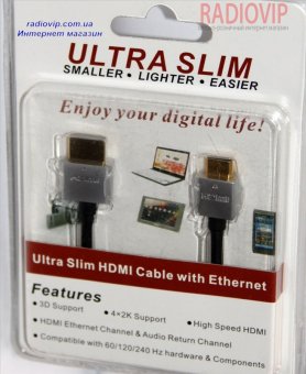 картинка Шнур шт.HDMI -шт.mini HDMI, Ultra Slim (1,4V), gold, 1 м от интернет магазина Radiovip
