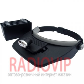 картинка Лупа бинокулярная налобная с подсветкой, 1,2Х 1,8Х 2,5Х 3,5Х(MG81001А) от интернет магазина Radiovip