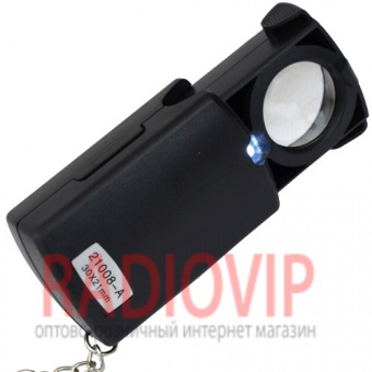 картинка Лупа ручная MG21008A выдвижная с Led подсветкой, 20Х, диам-21мм от интернет магазина Radiovip