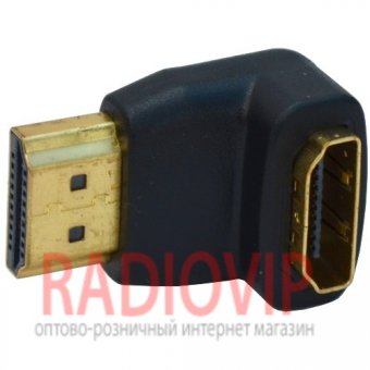 картинка Переходник шт.HDMI -гн.HDMI угловой, gold, блистер от интернет магазина Radiovip