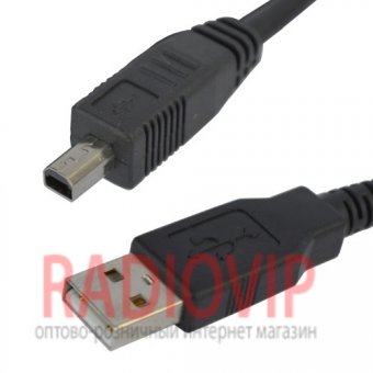 картинка Шнур шт.USB А -шт.mini USB 4pin v2.0, с фильтром, диам.-3,5мм, 1,5м от интернет магазина Radiovip
