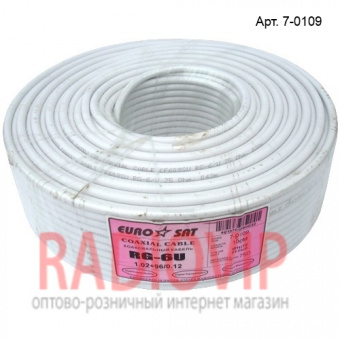 картинка Кабель RG-6 (1,02CU+4.8PE+(96x0,12CU)), белый, 100м от интернет магазина Radiovip