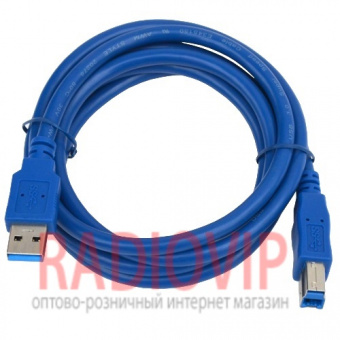 картинка Шнур USB (шт.A- шт.В), version 3.0, 1,5м, синий от интернет магазина Radiovip