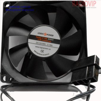 картинка Вентилятор корпусной LogicPower F8B, 4pin (Molex питание), цвет-черный от интернет магазина Radiovip