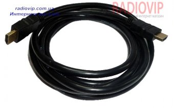 картинка Шнур HDMI (шт.- шт.) диам.-6,0мм. gold 2,0м. чёрный от интернет магазина Radiovip