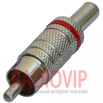 картинка Штекер RCA металл с пружиной диам.- 4мм., красный от интернет магазина Radiovip