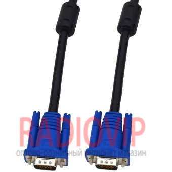 картинка Шнур VGA шт.HDB15pin- шт.HDB15pin, 3+6 СU, с фильт., 10м от интернет магазина Radiovip