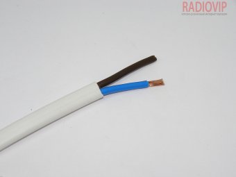 картинка Кабель силовой ШВВП 2х0,75мм.кв., CU, (норм), белый, 100м от интернет магазина Radiovip