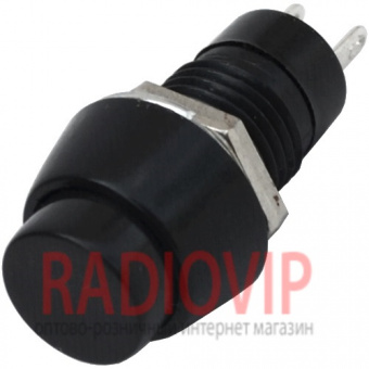 картинка Кнопка PBS-20А с фиксацией ON-OFF, 2pin, 1А 250V, чёрная от интернет магазина Radiovip