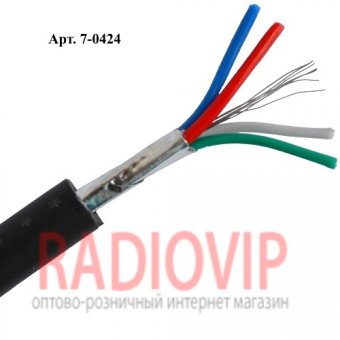 картинка Кабель 4ж в одном экране круглый чёрный 100м. от интернет магазина Radiovip