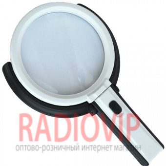 картинка Настольная лупа LED подсветкой, 2X+5X увеличение, диаметр 120+28 мм, Magnifier 3B-1C от интернет магазина Radiovip