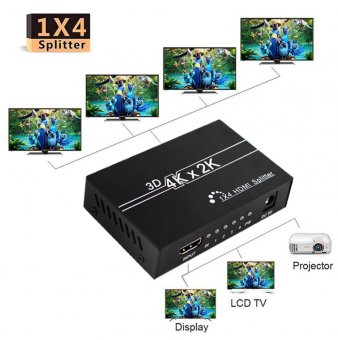 картинка Сплитер HDMI (1гн. HDMI- 4гн. HDMI) Full Version 1.4 HD-SP104N от интернет магазина Radiovip