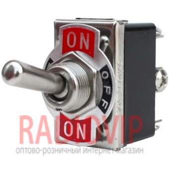 картинка Тумблер KN3(C)-203 KN3(C)-203A (ON-OFF-ON), 6pin, 10A 250VAC от интернет магазина Radiovip